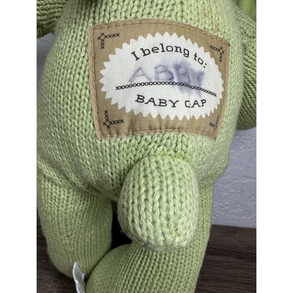 Vintage Baby Gap Mint Green Knit Bunny Plush Stuffed Animal Rabbit - Picture 6 of 7